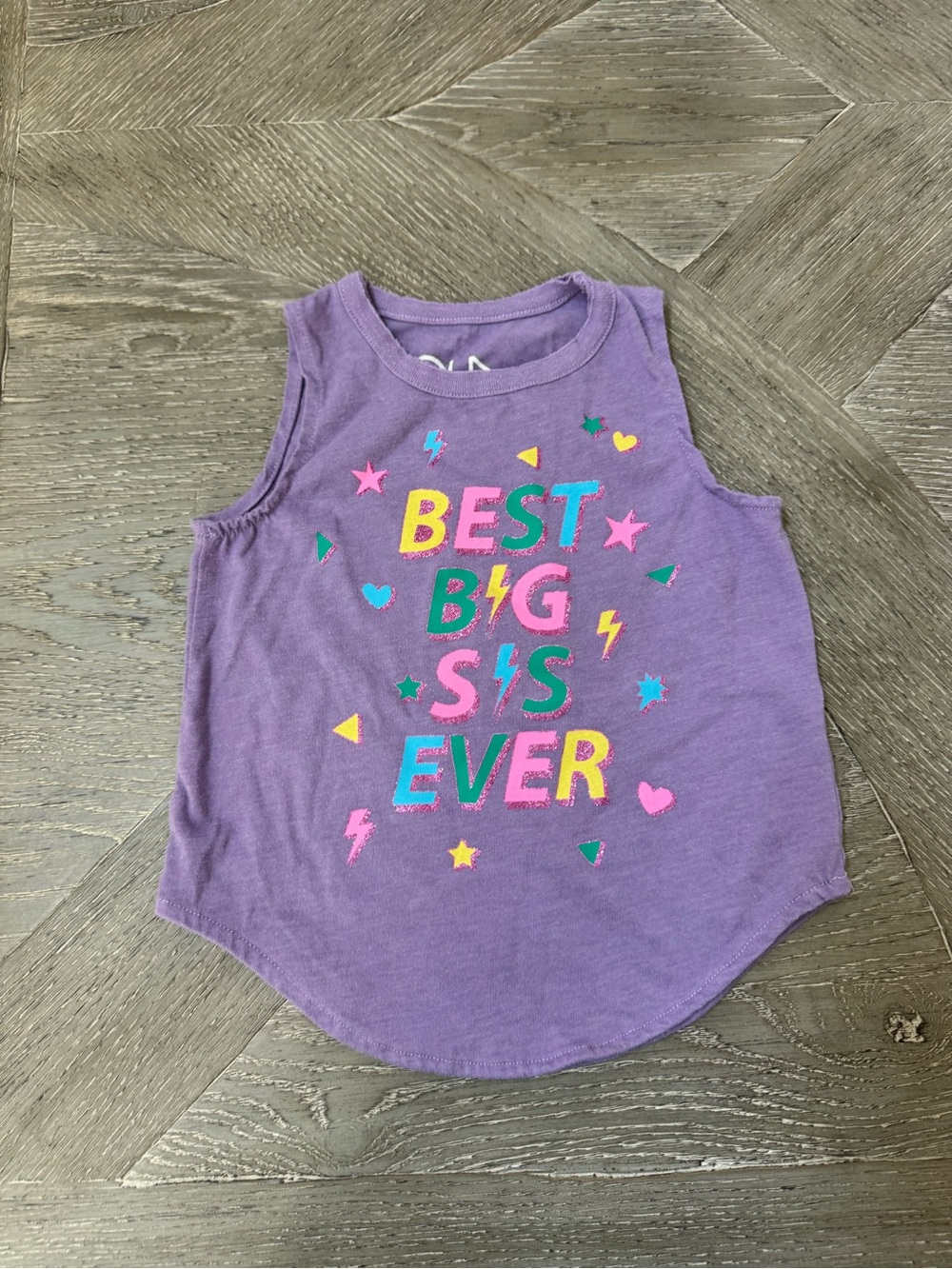 Chaser Purple Graphic Tank Top - Best Big Sis Ever